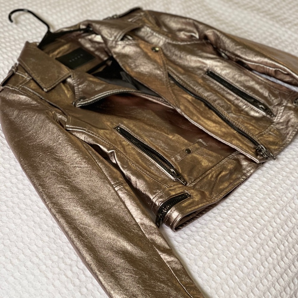 Never worn leather gold jacket